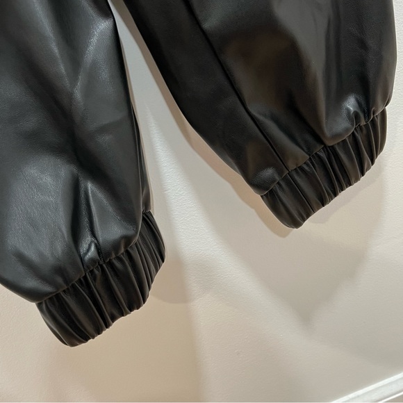 BLANK NYC Black Drawstring Faux Leather Joggers Size 28 - Picture 13 of 16